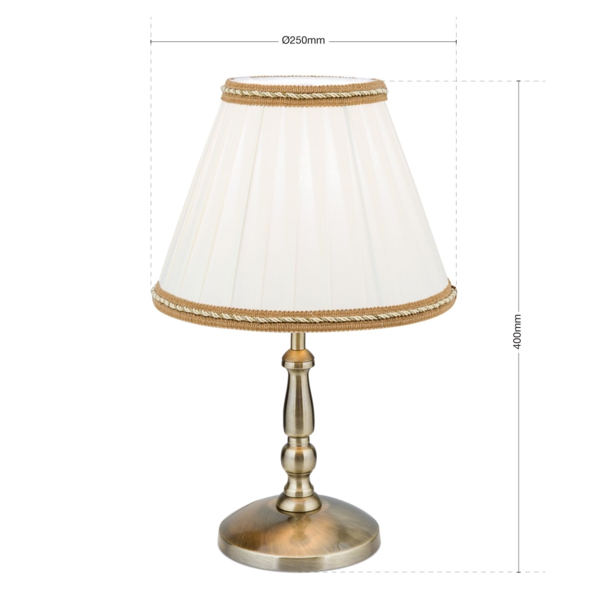 Table lamp TONIA 1xE27/60W/230V d. 25 cm white/bronze