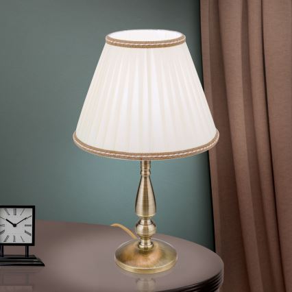 Table lamp TONIA 1xE27/60W/230V d. 30 cm white/bronze