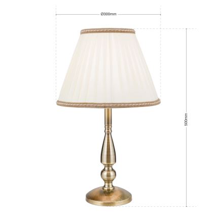 Table lamp TONIA 1xE27/60W/230V d. 30 cm white/bronze