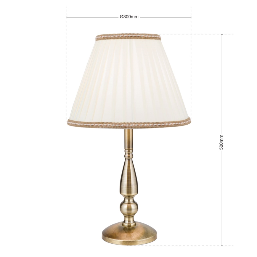 Table lamp TONIA 1xE27/60W/230V d. 30 cm white/bronze
