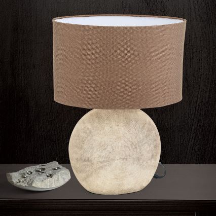 Table lamp ETHNO 1xE27/60W/230V ceramics brown/beige