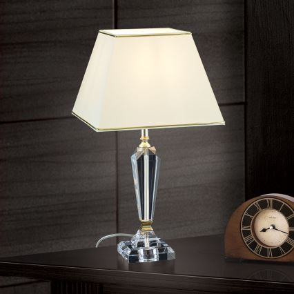 Crystal table lamp VERONIQUE 1xE27/60W/230V creamy/clear