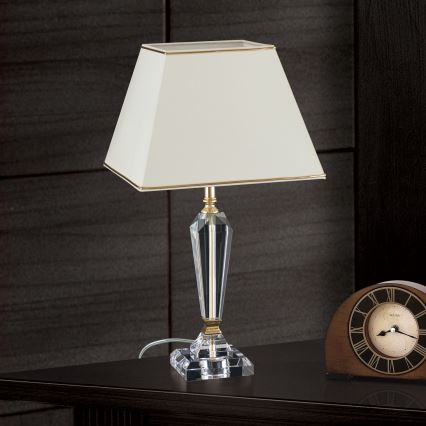 Crystal table lamp VERONIQUE 1xE27/60W/230V creamy/clear