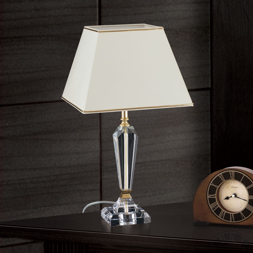 Crystal table lamp VERONIQUE 1xE27/60W/230V creamy/clear