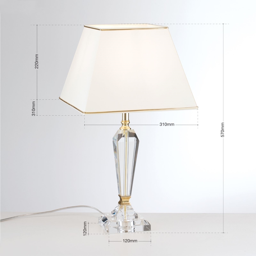Crystal table lamp VERONIQUE 1xE27/60W/230V creamy/clear