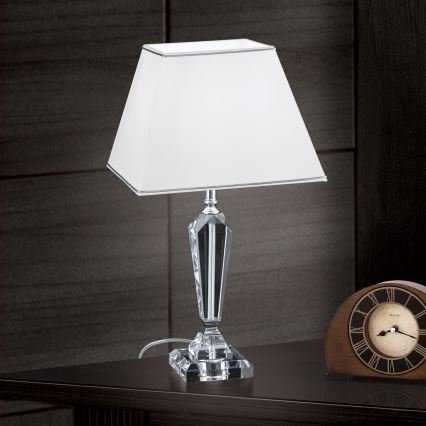 Crystal table lamp VERONIQUE 1xE27/60W/230V white/clear