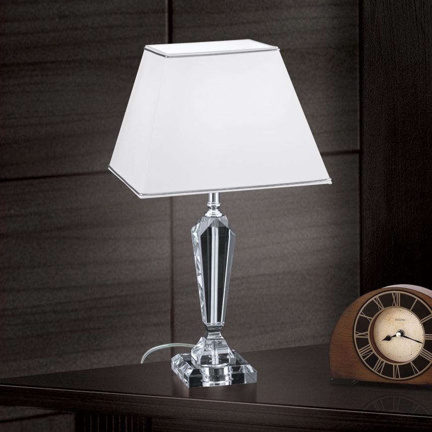 Crystal table lamp VERONIQUE 1xE27/60W/230V white/clear