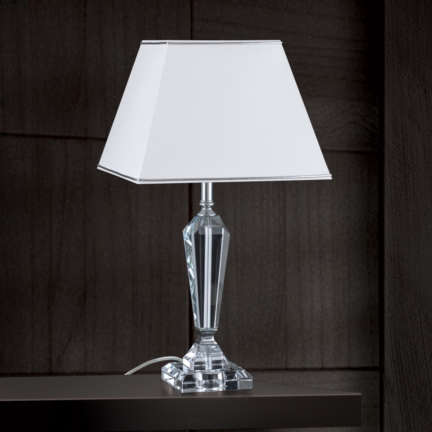 Crystal table lamp VERONIQUE 1xE27/60W/230V white/clear