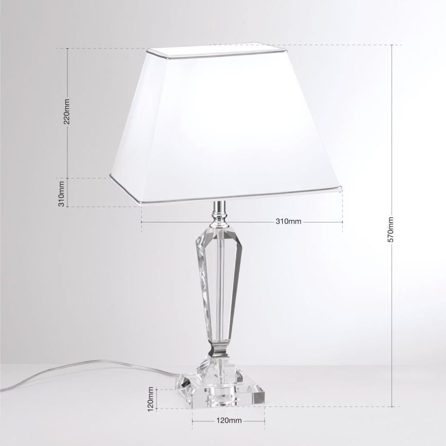 Crystal table lamp VERONIQUE 1xE27/60W/230V white/clear