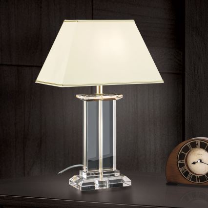 Crystal table lamp VERONIQUE 1xE27/60W/230V creamy/gold