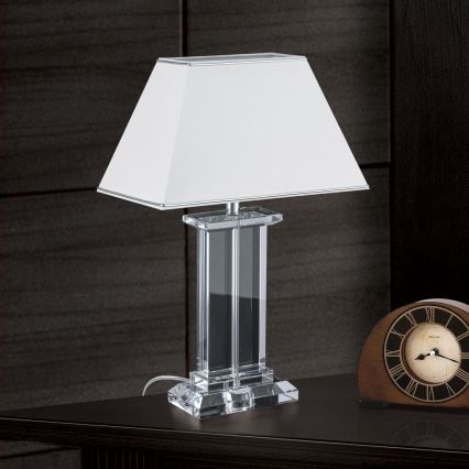 Crystal table lamp VERONIQUE 1xE27/60W/230V white/clear