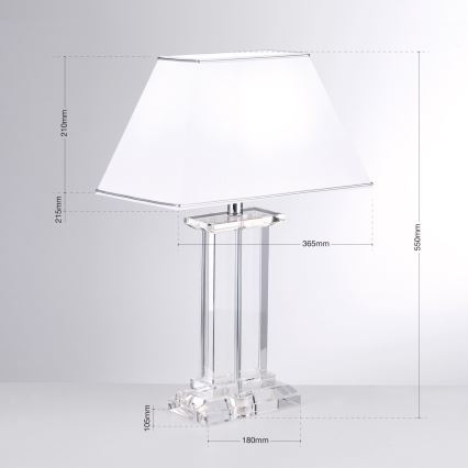 Crystal table lamp VERONIQUE 1xE27/60W/230V white/clear