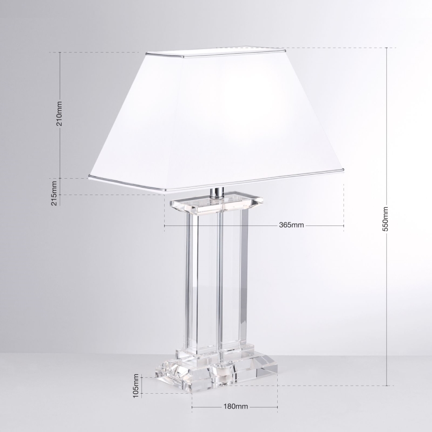Crystal table lamp VERONIQUE 1xE27/60W/230V white/clear