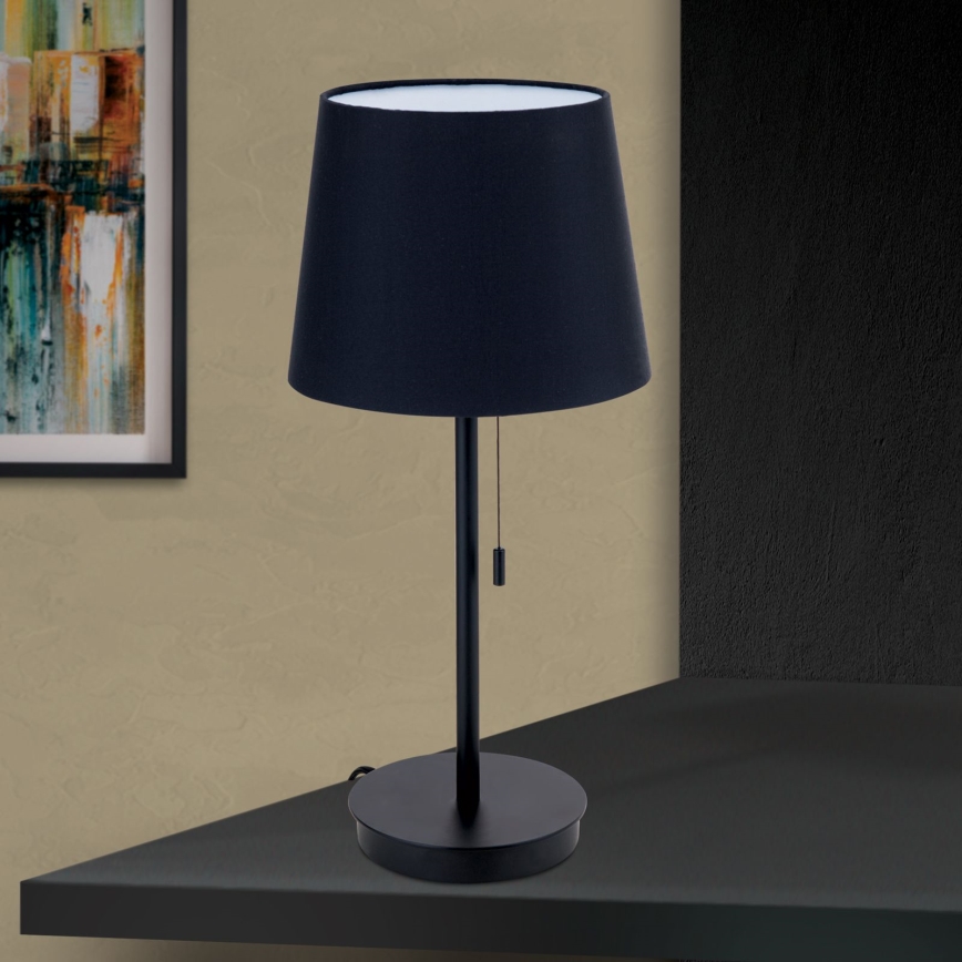 Table lamp with USB port LUDWIG 1xE27/40W/230V 50 cm black