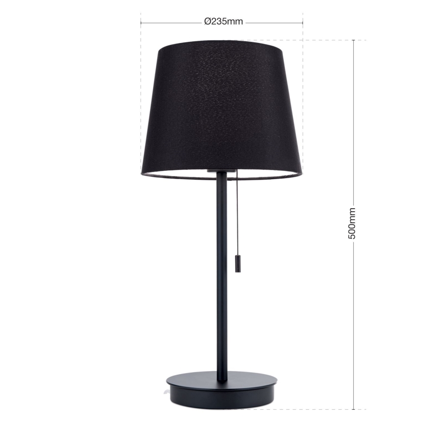 Table lamp with USB port LUDWIG 1xE27/40W/230V 50 cm black