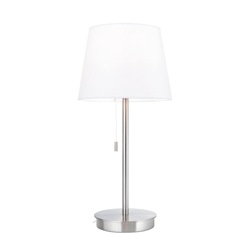 Table lamp with USB port LUDWIG 1xE27/40W/230V 50 cm white/matte chrome