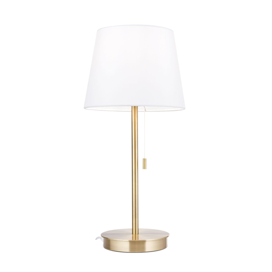 Table lamp with USB port LUDWIG 1xE27/40W/230V 50 cm white/gold