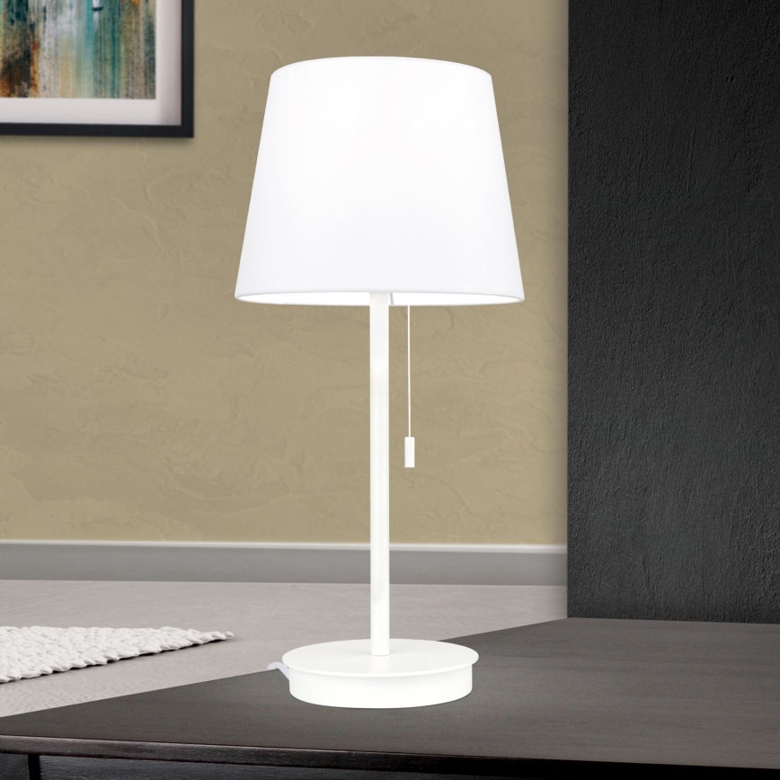 Table lamp with USB port LUDWIG 1xE27/40W/230V 50 cm white