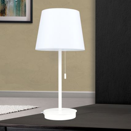 Table lamp with USB port LUDWIG 1xE27/40W/230V 50 cm white