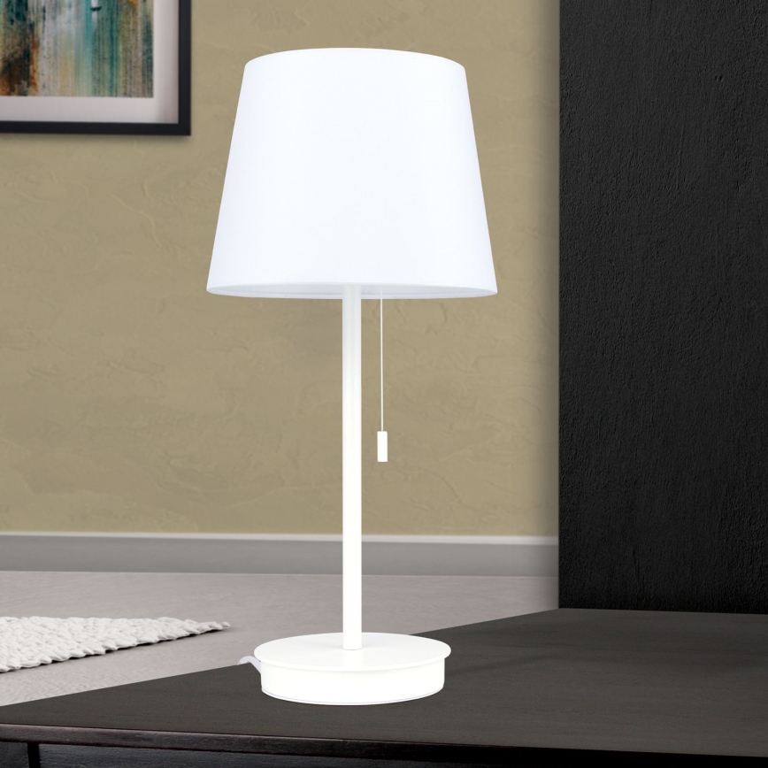 Table lamp with USB port LUDWIG 1xE27/40W/230V 50 cm white