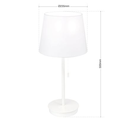 Table lamp with USB port LUDWIG 1xE27/40W/230V 50 cm white