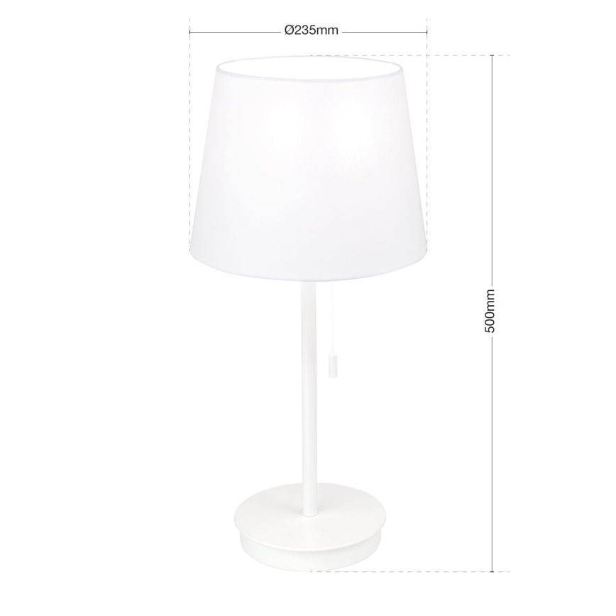 Table lamp with USB port LUDWIG 1xE27/40W/230V 50 cm white
