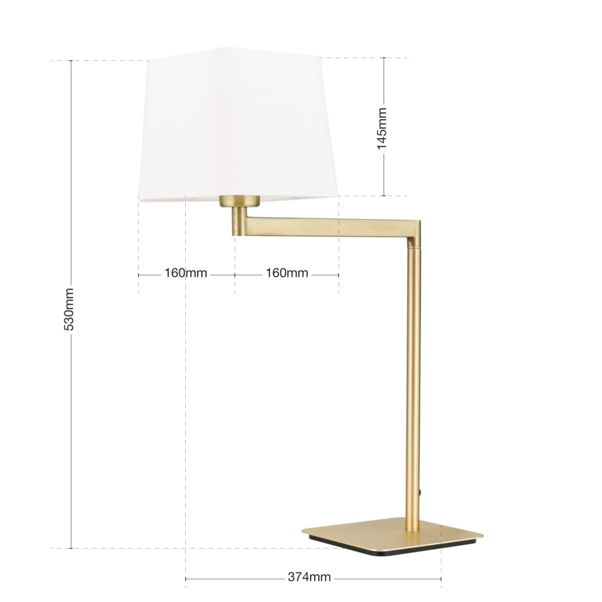Table lamp CARLTON 1xE27/40W/230V white/gold