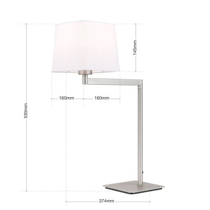 Table lamp CARLTON 1xE27/40W/230V white/matte chrome