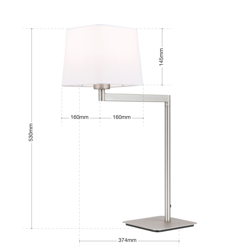 Table lamp CARLTON 1xE27/40W/230V white/matte chrome