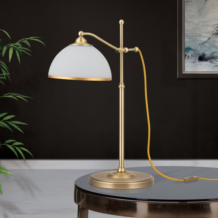 Table lamp OLD LAMP 1xE27/40W/230V 65 cm white/brass