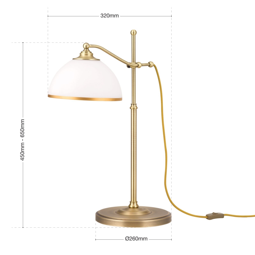 Table lamp OLD LAMP 1xE27/40W/230V 65 cm white/brass