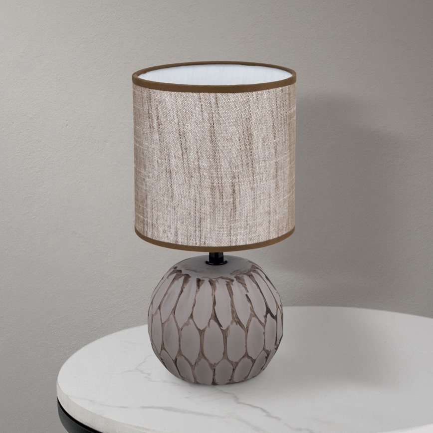 Table lamp PINIA 1xE14/25W/230V ceramics beige/grey