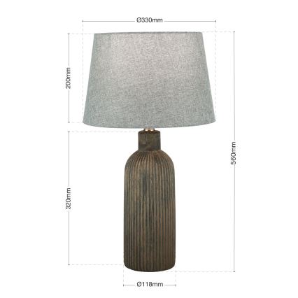 Table lamp ORCHID 1xE27/40W/230V ceramics brown/grey