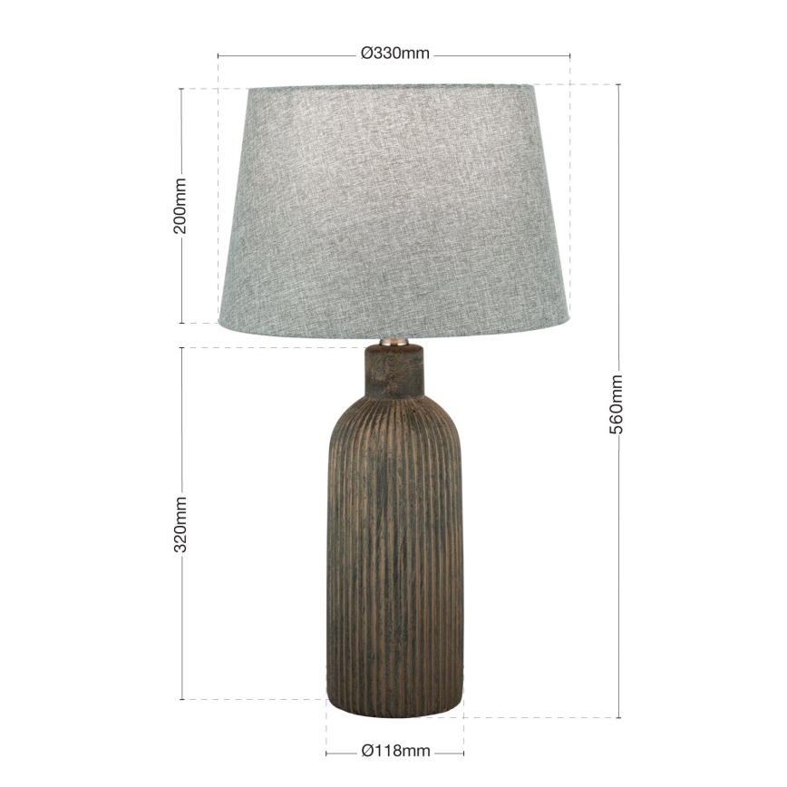 Table lamp ORCHID 1xE27/40W/230V ceramics brown/grey