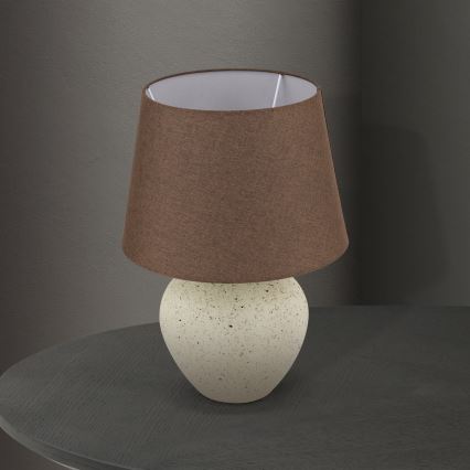 Table lamp MASAI 1xE27/40W/230V ceramics brown/beige