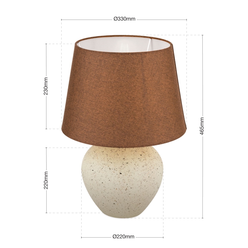 Table lamp MASAI 1xE27/40W/230V ceramics brown/beige