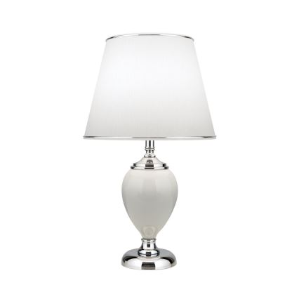 Table lamp OVUM 1xE27/40W/230V 48 cm ceramics white/shiny chrome
