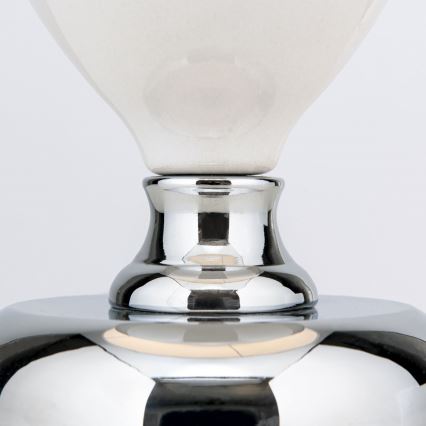 Table lamp OVUM 1xE27/40W/230V 48 cm ceramics white/shiny chrome
