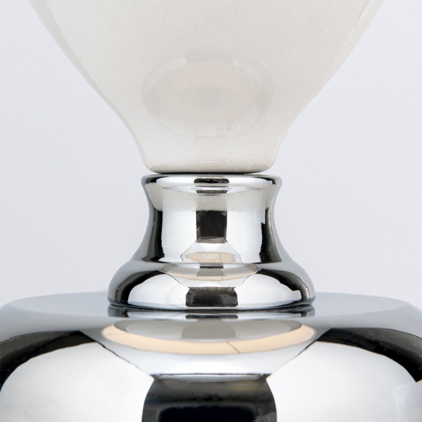 Table lamp OVUM 1xE27/40W/230V 48 cm ceramics white/shiny chrome