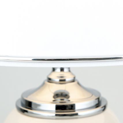 Table lamp OVUM 1xE27/40W/230V 48 cm ceramics white/shiny chrome