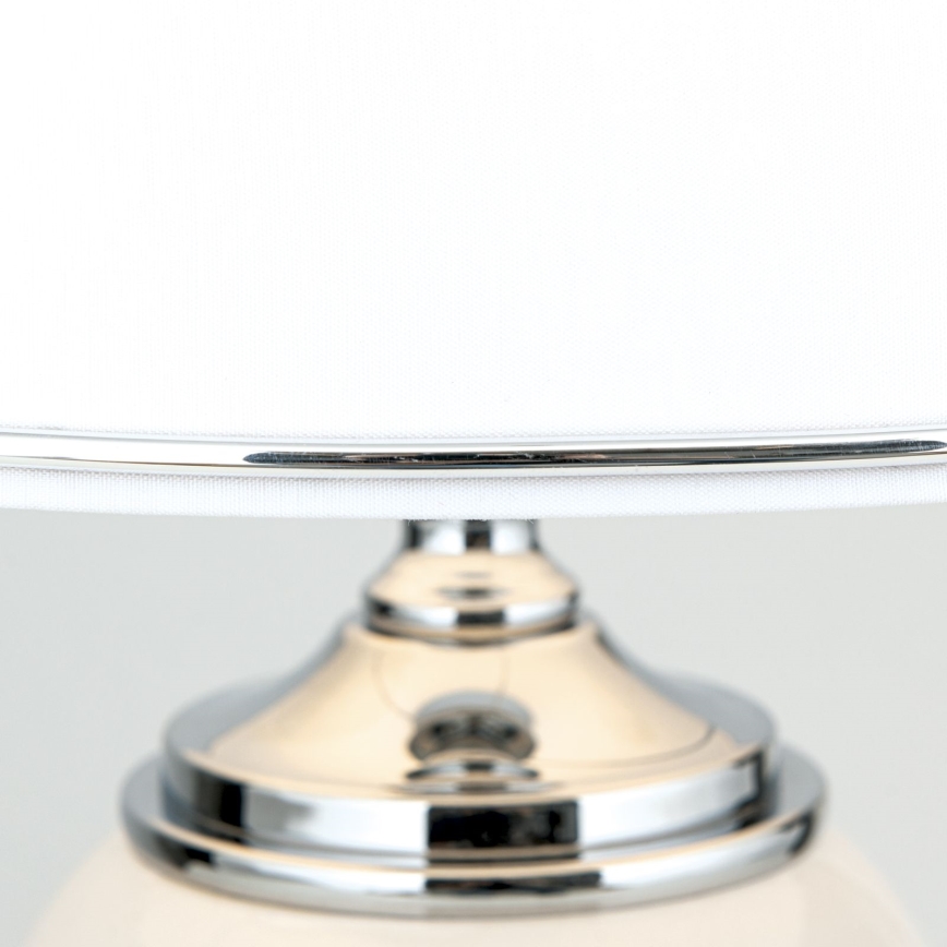 Table lamp OVUM 1xE27/40W/230V 48 cm ceramics white/shiny chrome