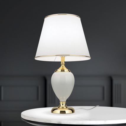 Table lamp OVUM 1xE27/40W/230V 48 cm ceramics white/gold