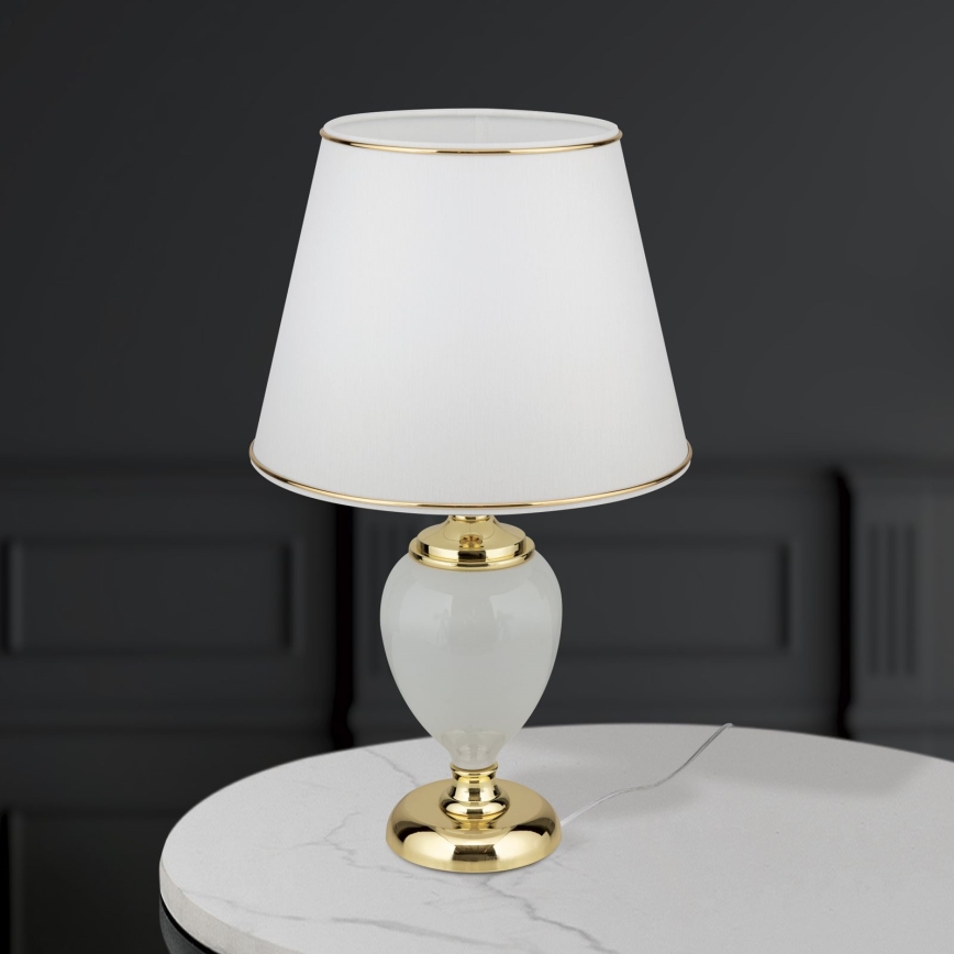 Table lamp OVUM 1xE27/40W/230V 48 cm ceramics white/gold