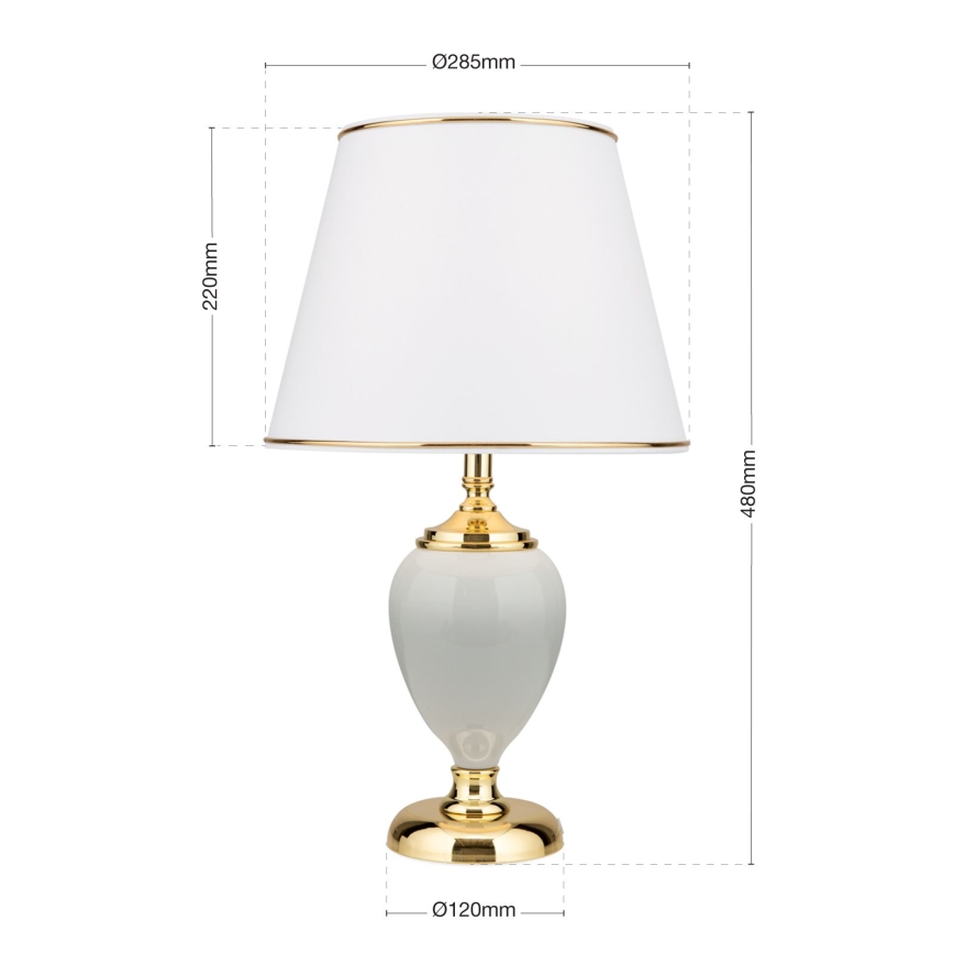 Table lamp OVUM 1xE27/40W/230V 48 cm ceramics white/gold