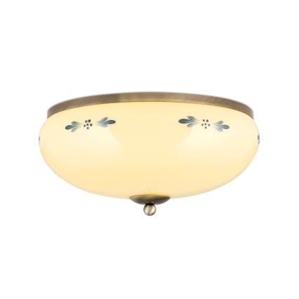 LANDHAUS ceiling light 3xE27/60W/230V Ø 35 cm bronze/beige/blue