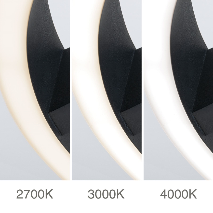 KOLK LED Ceiling Light, 40W/230V, 2700/3000/4000K, Ø 40 cm, Black