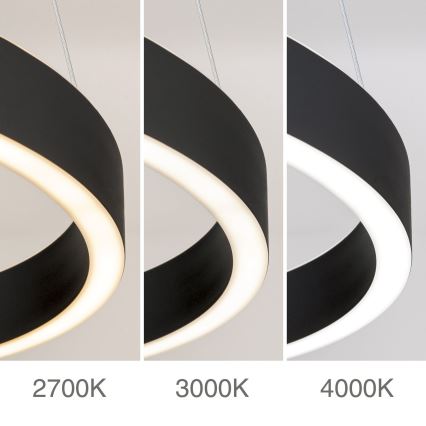 KOLK dimmable LED pendant on cable, LED/40W/230V, 2700/3000/4000K, Ø 40 cm, black
