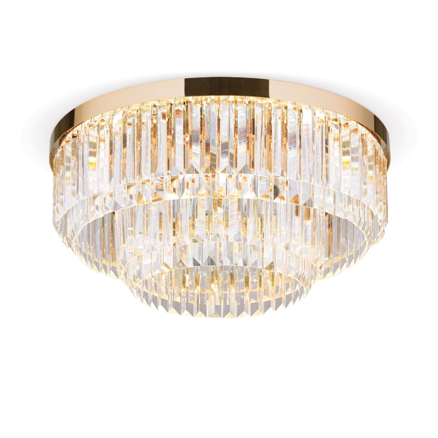 LED Dimmable crystal ceiling light PRISM LED/80W/230V d. 55 cm 24K gold