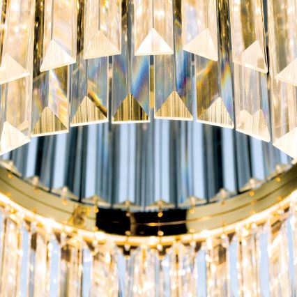 LED Dimmable crystal ceiling light PRISM LED/80W/230V d. 55 cm 24K gold