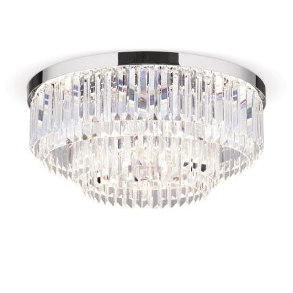LED Dimmable crystal ceiling light PRISM LED/80W/230V d. 55 cm shiny chrome